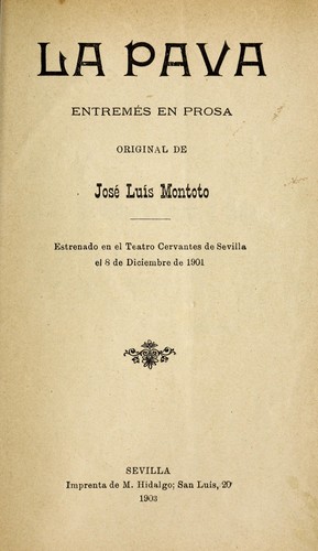 Cover for La pava