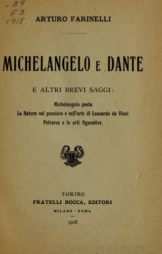 Cover for Michelangelo e Dante