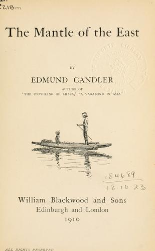 Cover for The mantle of the East.