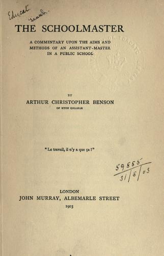 Cover for The schoolmaster
