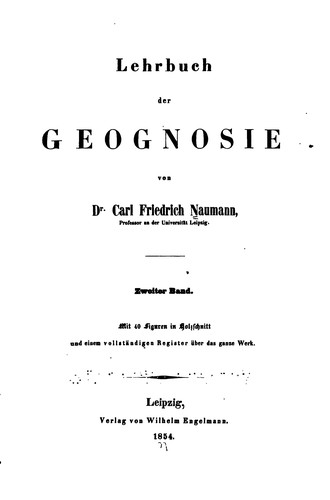 Cover for Lehrbuch der Geognosie