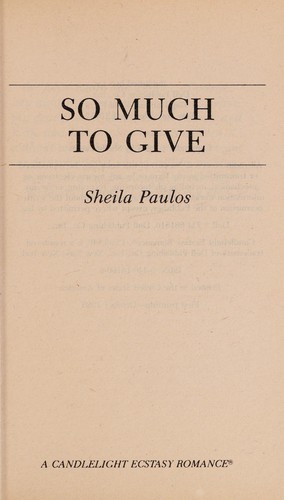 Cover for So Much to Give