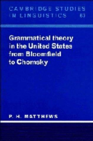 Cover for Grammatical theory in the United States from Bloomfield to Chomsky
