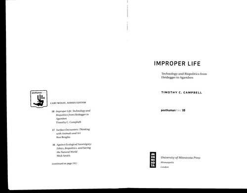 Cover for Improper life