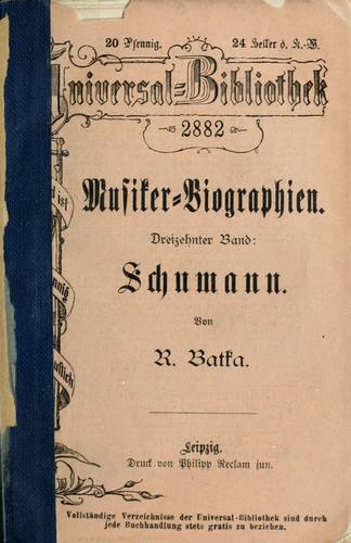 Cover for Schumann