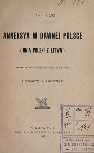 Cover for Anneksya w dawnej Polsce