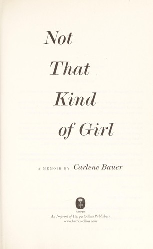 Cover for Not that kind of girl