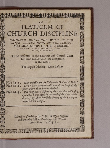 Cover for A platform of church discipline