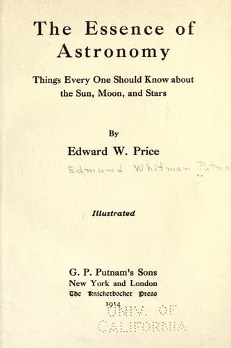 Cover for The essence of astronomy