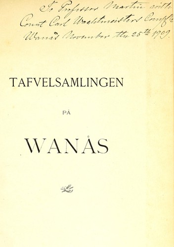 Cover for Tafvelsamlingen på Wanås