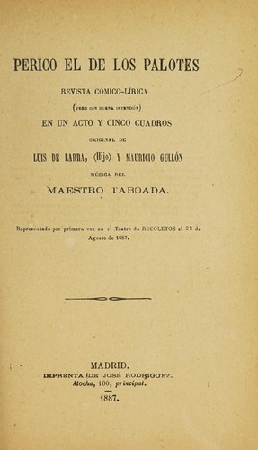 Cover for Perico el de los palotes