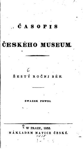 Cover for Časopis Českého museum