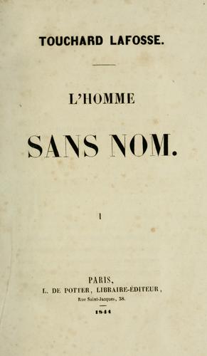 Cover for L'homme sans nom