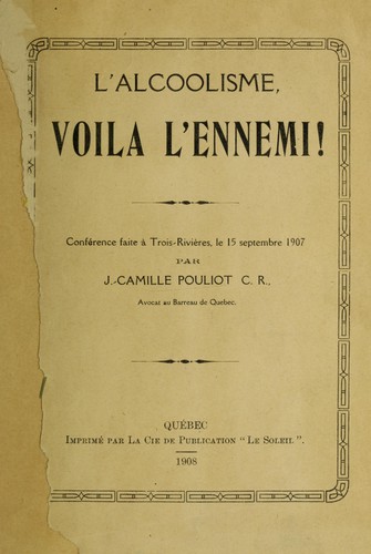 Cover for L'alcolisme, voila l'ennemi!