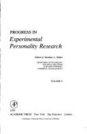 Cover for Progress in experimental personality research