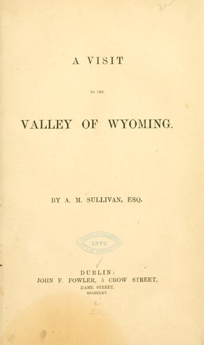 Cover for A visit to the valley of Wyoming.