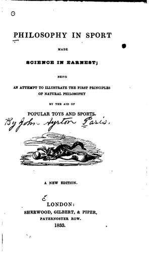 Cover for Philosophy in Sport Made Science in Earnest: Being an Attempt to Illustrate ...