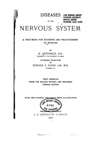Cover for Diseases of the nervous system: A Text-book for Students and Practitioners of Medecine