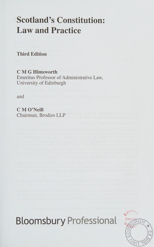 Cover for Scotland's constitution