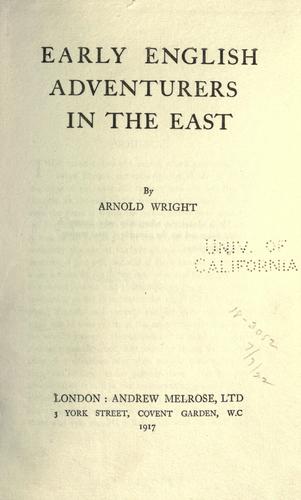 Cover for Early English adventurers in the East