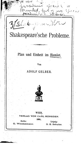 Cover for Shakespeare'sche Probleme: Plan und Einheit im Hamlet