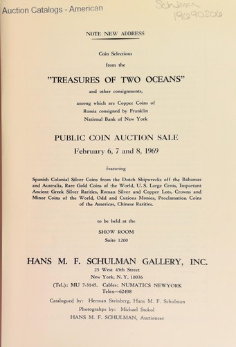 Cover for Coin selections from the "Treasures of two oceans" and other consignments ...