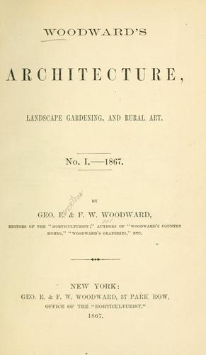 Cover for Woodward's architecture, landscape gardening, and rural art.
