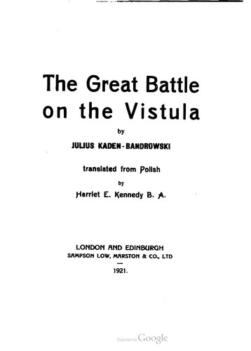 Cover for The great battle on the Vistula