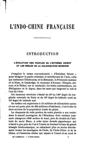 Cover for L' Indo-Chine française