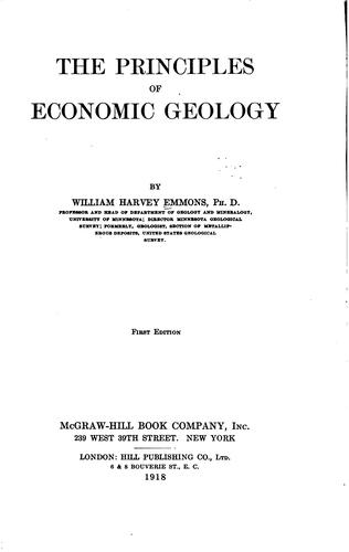 Cover for The principles of economic geology