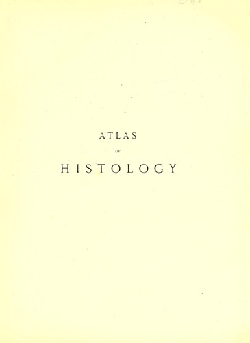 Cover for Atlas of histology ..