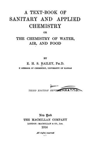 Cover for A text-book of sanitary and applied chemistry; or, The chemistry of water, air, and food