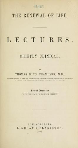 Cover for The renewal of life