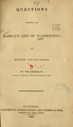 Cover for Questions adapted to Ramsay's Life of Washington