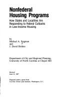 Cover for Nonfederal housing programs