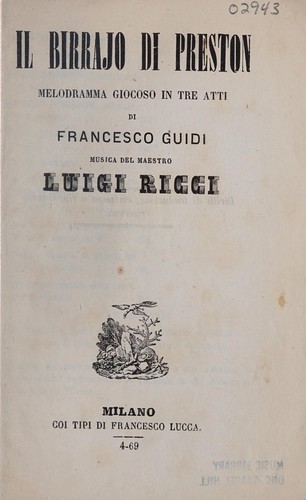 Cover for Il birrajo di Preston