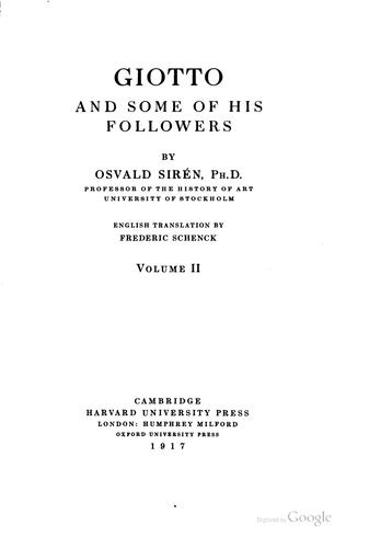 Cover for Giotto and some of his followers