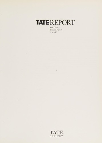 Cover for Tate Report.