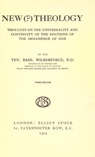 Cover for New (?) theology