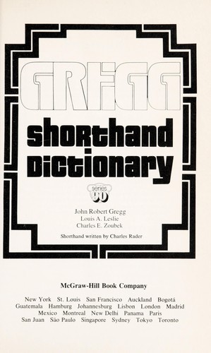 Cover for Gregg shorthand dictionary