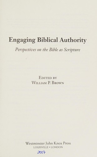 Cover for Engaging biblical authority