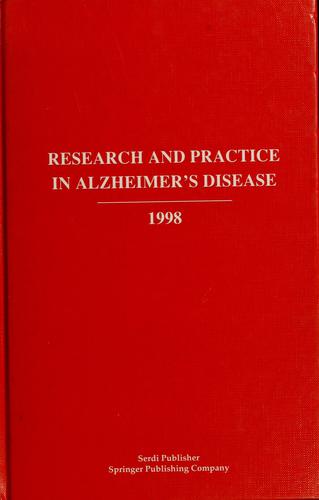 Cover for Research and practice in Alzheimer's disease