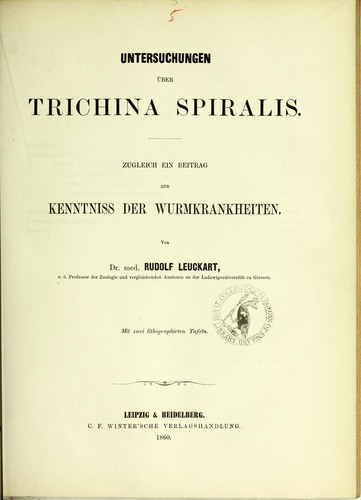 Cover for Untersuchungen über Trichina spiralis