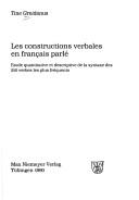 Cover for Les constructions verbales en français parlé