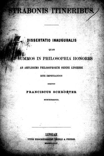 Cover for De Strabonis itineribus