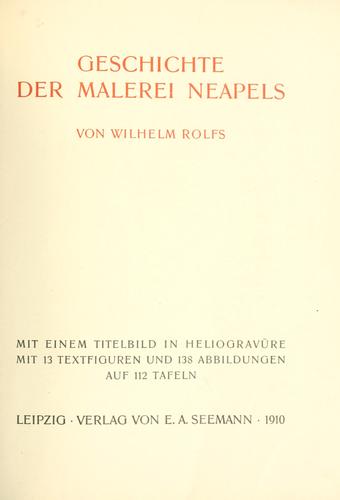 Cover for Geschichte der Malerei Neapels.