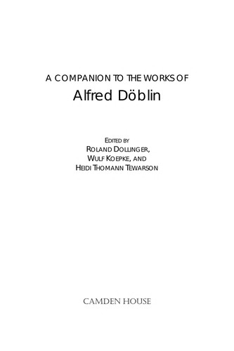 Cover for A companion to the works of Alfred Döblin