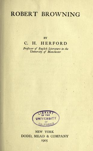 Cover for Robert Browning