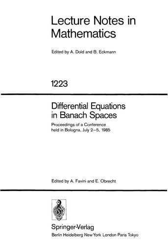 Cover for Differential equations in Banach spaces