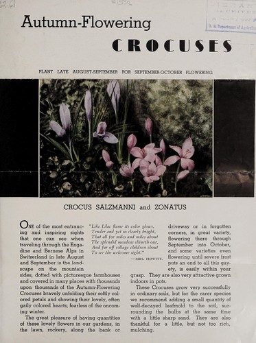 Cover for Autumn-flowering crocuses